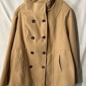 Women's Tan Double-Breasted Coat